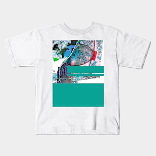 the city and the risk ecopop collage wallpaper art Kids T-Shirt